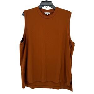 Uniqlo Mame Kurogouchi AIRism Sleeveless Shirt Top Womens Sz M Brown